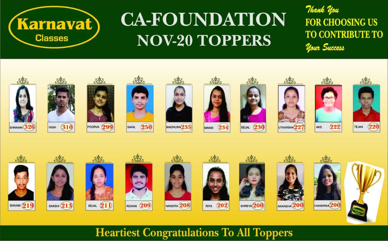 CA Foundation Toppers 20-2021
